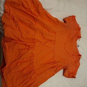 Target Orange Textured Short Sleeve Dress